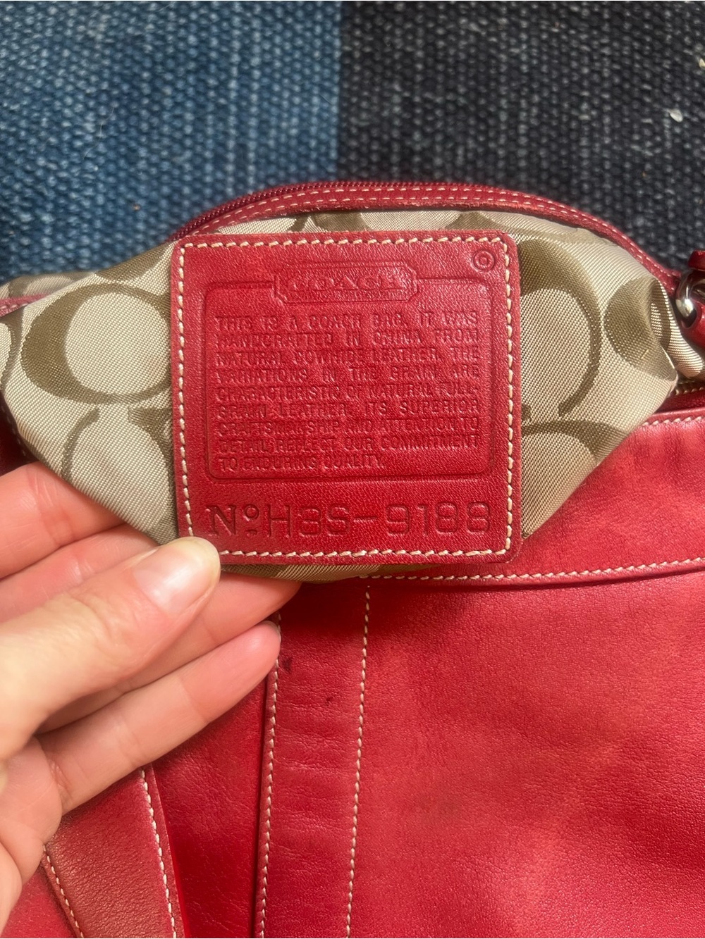 Vintage Coach Cherry Red Leather Slouchy Hobo Bag Y2K Boho - Picture 3 of 8